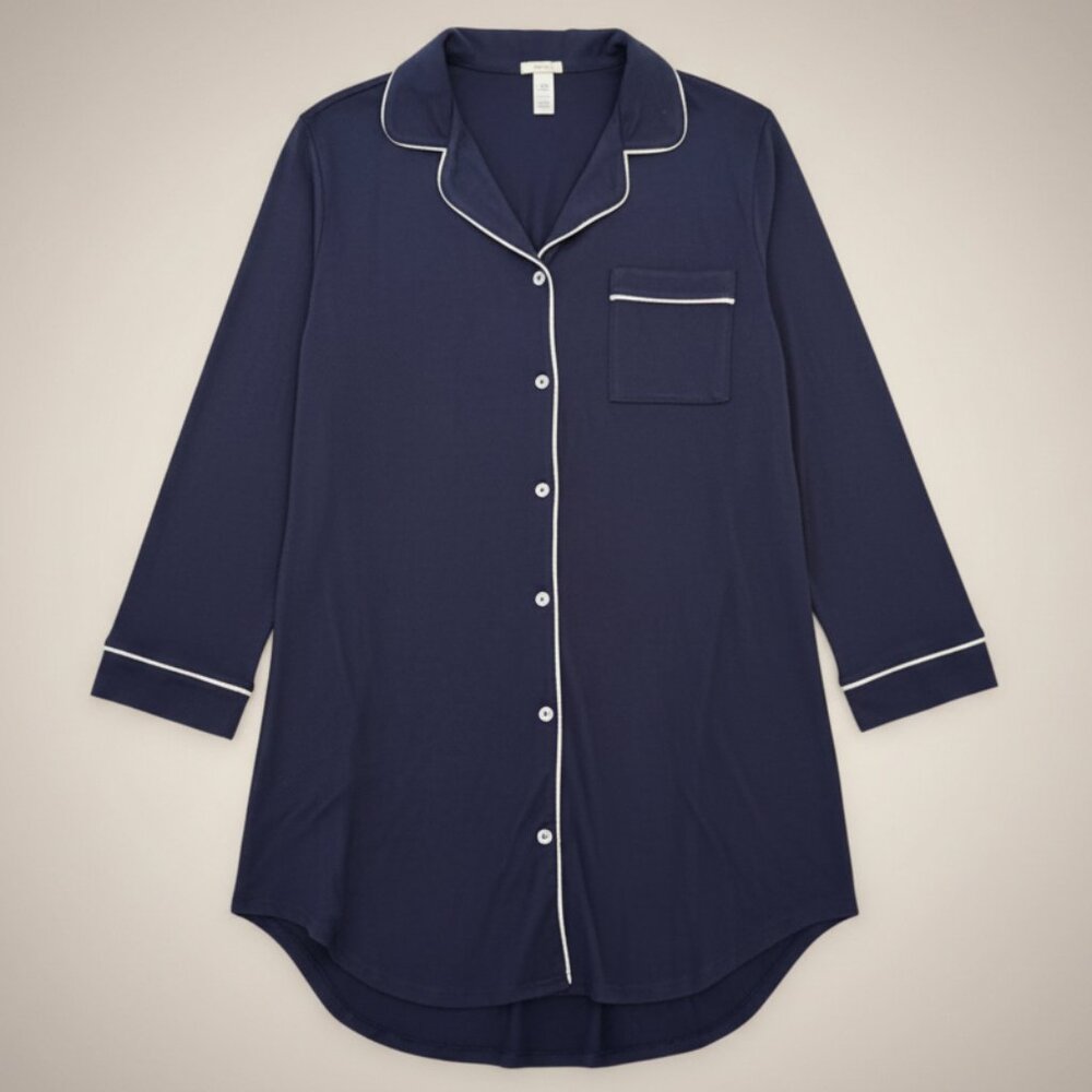 Eberjey Navy Blue Pajama Sleep Shirt Size Small